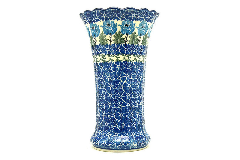 Ceramika Artystyczna Polish Pottery Vase - Medium Fluted - Antique Rose 050-1390a (Ceramika Artystyczna)