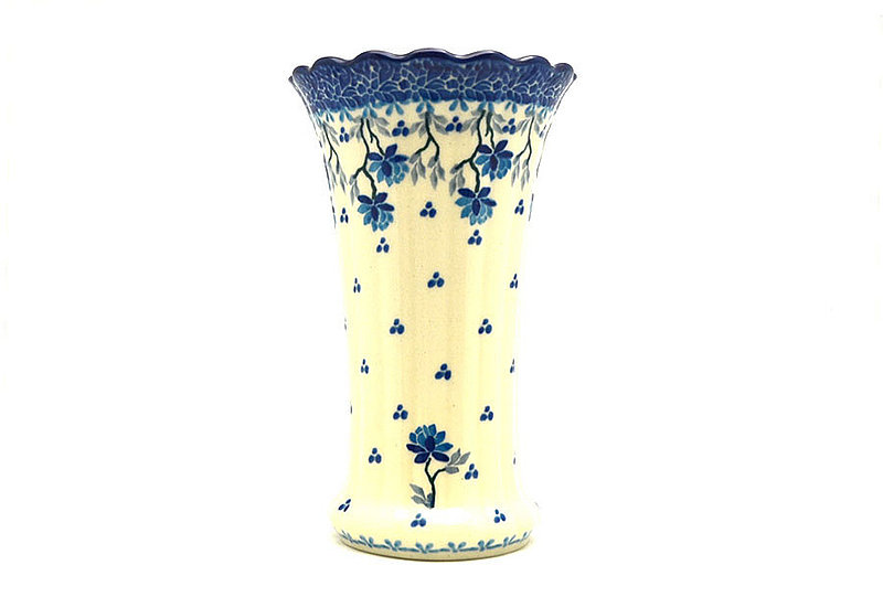 Ceramika Artystyczna Polish Pottery Vase - Medium Fluted - Clover Field 050-2524a (Ceramika Artystyczna)