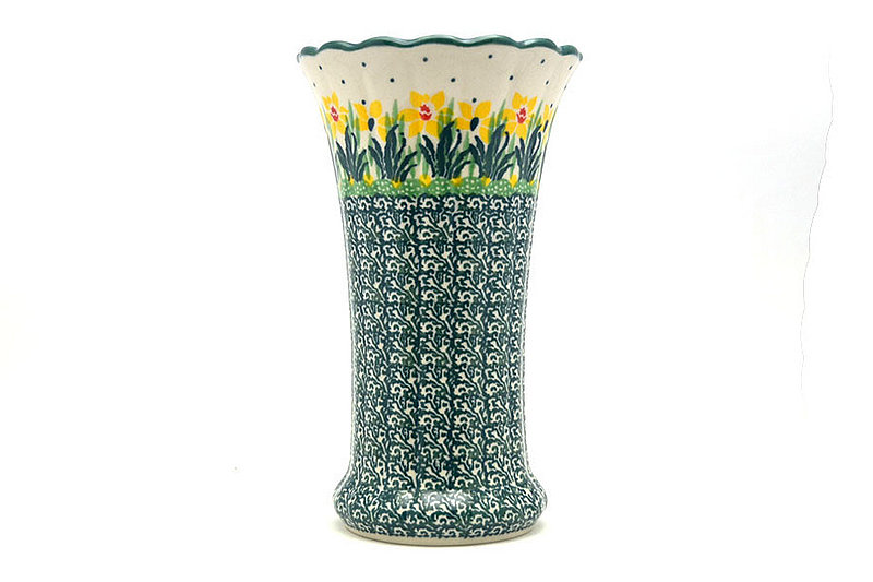 Ceramika Artystyczna Polish Pottery Vase - Medium Fluted - Daffodil 050-2122q (Ceramika Artystyczna)