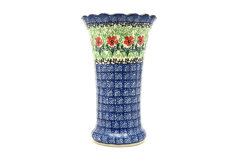 Ceramika Artystyczna Polish Pottery Vase - Medium Fluted - Maraschino 050-1916a (Ceramika Artystyczna)
