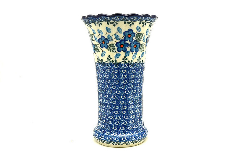 Ceramika Artystyczna Polish Pottery Vase - Medium Fluted - Parisian Posies 050-2272a (Ceramika Artystyczna)