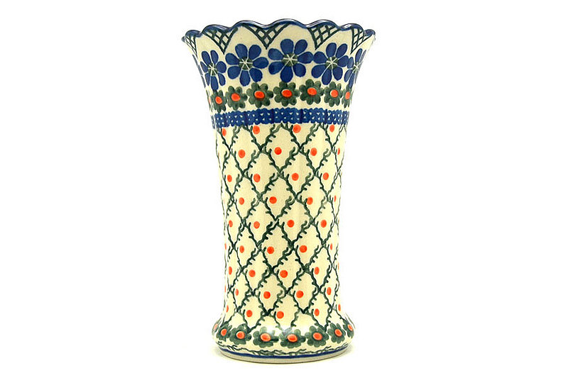 Ceramika Artystyczna Polish Pottery Vase - Medium Fluted - Primrose 050-854a (Ceramika Artystyczna)