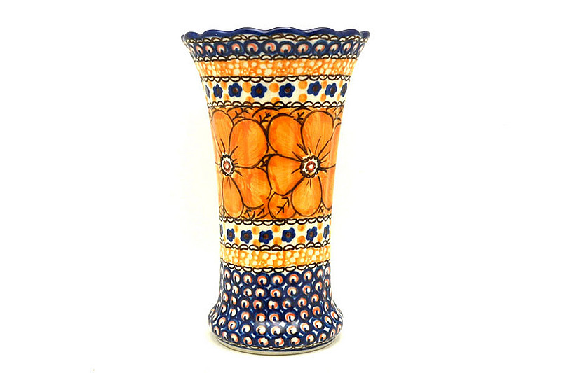 Ceramika Artystyczna Polish Pottery Vase - Medium Fluted - Unikat Signature U408B 050-U408B (Ceramika Artystyczna)