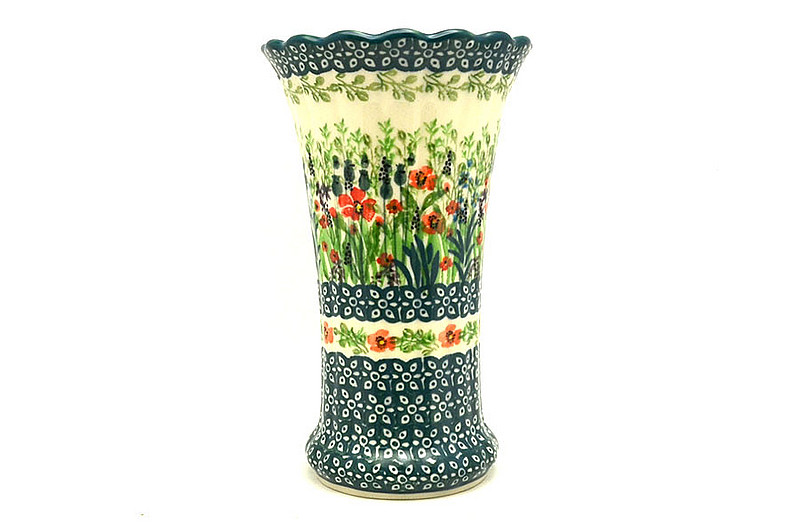 Ceramika Artystyczna Polish Pottery Vase - Medium Fluted - Unikat Signature U4335 050-U4335 (Ceramika Artystyczna)