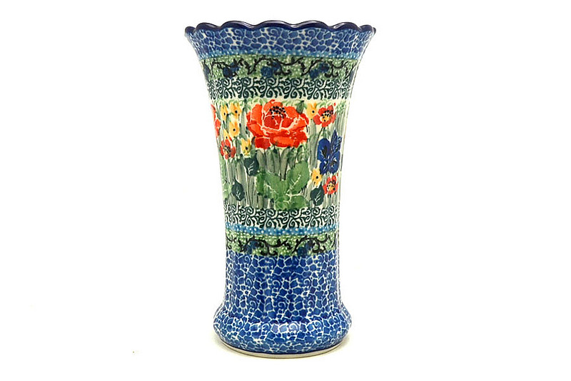 Ceramika Artystyczna Polish Pottery Vase - Medium Fluted - Unikat Signature U4400 050-U4400 (Ceramika Artystyczna)