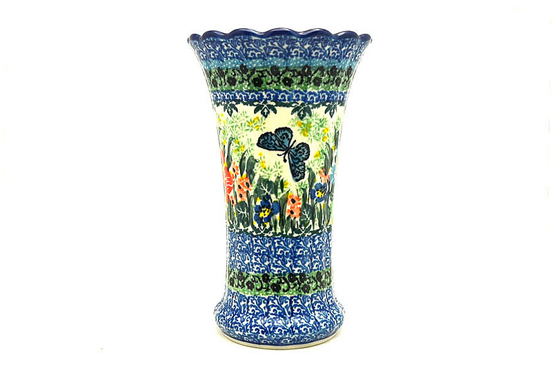 Ceramika Artystyczna Polish Pottery Vase - Medium Fluted - Unikat Signature U4553 050-U4553 (Ceramika Artystyczna)