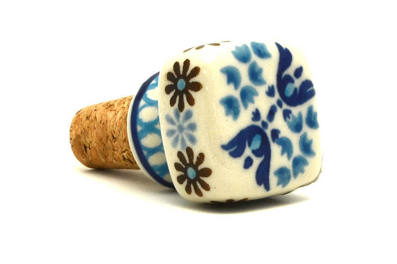Ceramika Artystyczna Polish Pottery Wine Stopper - Blue Yonder 832-2187a (Ceramika Artystyczna)
