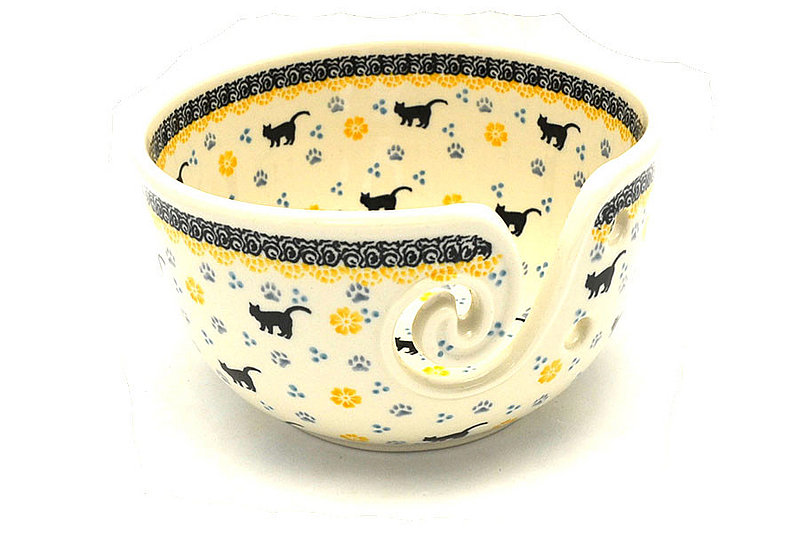Ceramika Artystyczna Polish Pottery Yarn Bowl - Purr-snickety G04-2153a (Ceramika Artystyczna)
