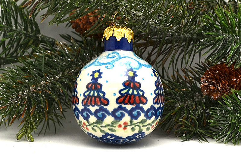 Polish Pottery Ornament - Ball - Christmas Tree Time