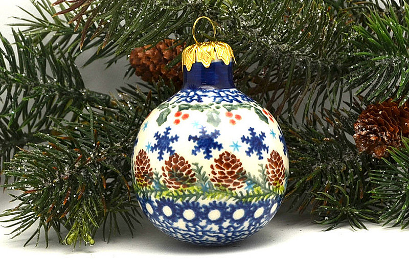 Polish Pottery Ornament - Ball - In the Pines