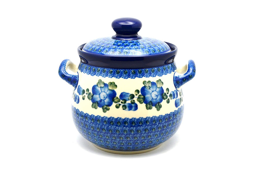 Ceramika Artystyczna Polish Pottery Cookie Jar 7 Cups Blue Poppy 172 163a P7013 