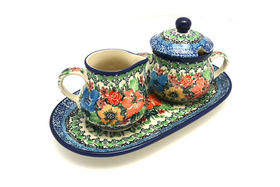 Polish Pottery Cream & Sugar Set Unikat Signature U3347 422U3347