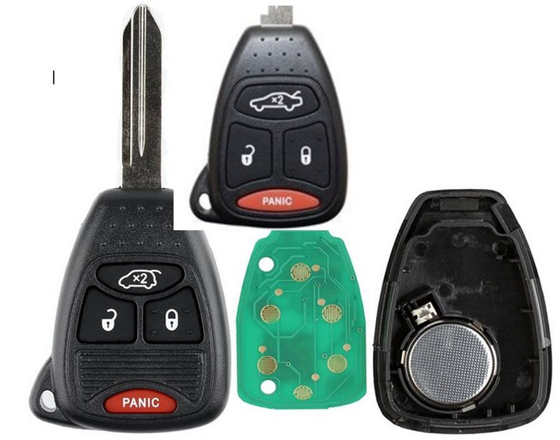 Chrysler 300 Jeep Commander Grand Cherokee OHT692713AA KOBDT04A cciyu 2PCS Uncut 4 Buttons Keyless Entry Remote Fob Case Replacement fit for Dodge Charger Dakota Durango Magnum 991484-5210-1443426026