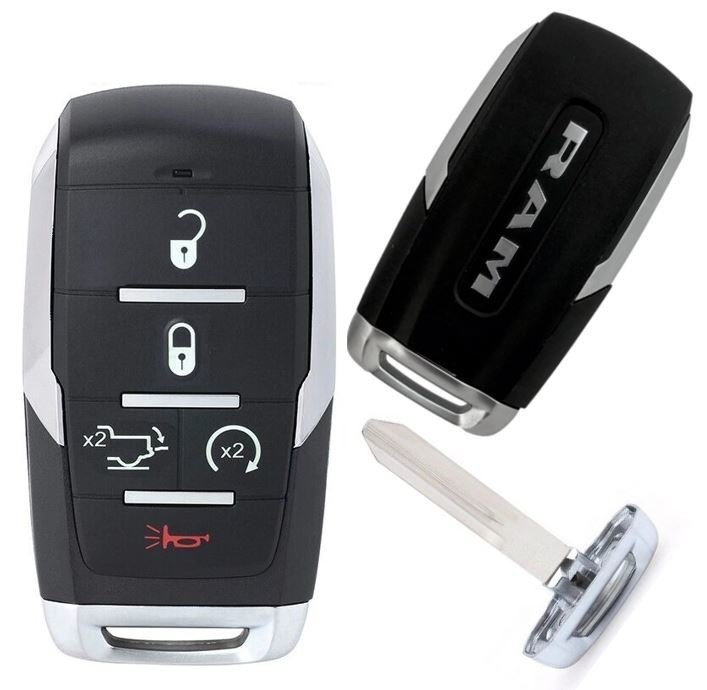 key fob for Dodge Ram keyless remoter FCC ID OHT-4882056 car starter integrated transmitter entry keyfob tailgate opener proximity control 68584155AA Unlocked 5btn Tailgatew/ Starter 27DGRMuo (Dodge)