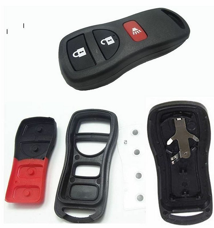 keyless remote shell case for Nissan replacement key fob 3 button pad