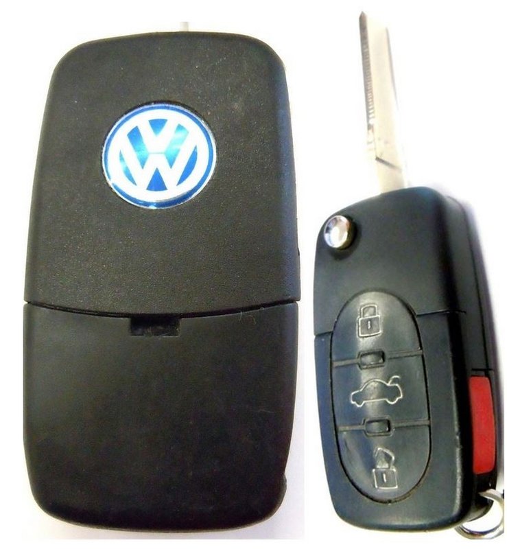 2 Car Transponder Ignition Chip Key Blade For 2000 2001 2002 Volkswagen Cabrio
