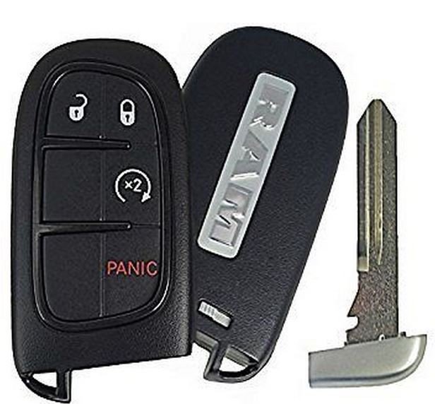key fob for Dodge Ram FCC ID GQ4-54T keyless remote car starter enter-N-Go smart keyfob entry smartkey control transmitter vehicle keyfob clicker Unlocked 4btn L,U,St,P Push Button Starter 027G4DGuo (Dodge)