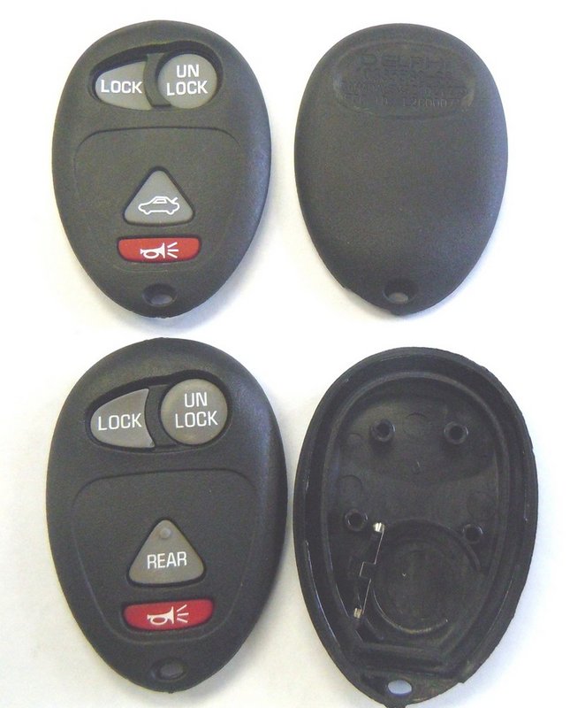 Black replacement shell case and button pad for GM FCC ID L2C0007T keyless remote control key