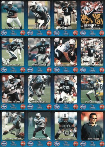 1999 Tennessee Titans Trading Card Set  (11x14 uncut Sheet) Topload  Steve NcNair, Eddie George,Kearse, Wycheck, Rolle