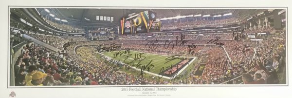2014 National Championship Game Ohio State Buckeyes 24-1 13.5x39 Autographed Signed Panoramic - Certified Authentic