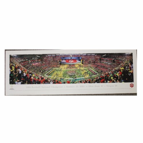 2014 National Championship Game Ohio State Buckeyes 24-2 Autographed Signed Panoramic - Certified Authentic