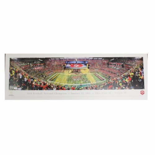 2014 National Championship Game Ohio State Buckeyes 24-3 Urban Meyer Autographed Signed Panoramic - Fanatics Authentic
