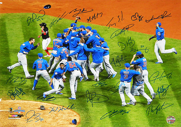 2016 Chicago Cubs Team Autographed / Signed Chicago Cubs 2016 World Series Celebration 16x20 Photograph 24 Sigs - Authentic Signature