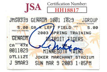 Autographed Tickets and Scorecards