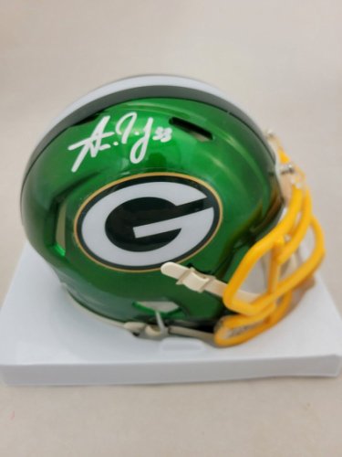 Aaron Jones Signed Autographed Packers Flash Mini Helmet BAS Beckett