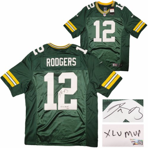 Aaron Rodgers Autographed Signed Green Bay Packers Green Nike Twill Limited Jersey Size L Xlv MVP Fanatics Holo #209355 