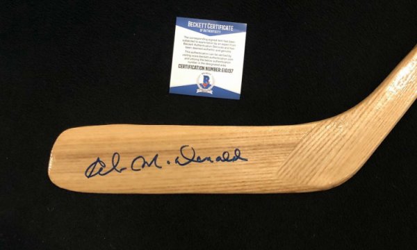 Los Angeles Kings Bob Miller Autographed Hand Signed Logo Ice Hockey Stick Blade with Proof Photo of Signing and COA