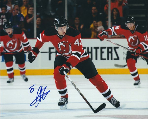 NEW JERSEY DEVILS ANDY GREENE SIGNED STADIUM SERIES 8X10