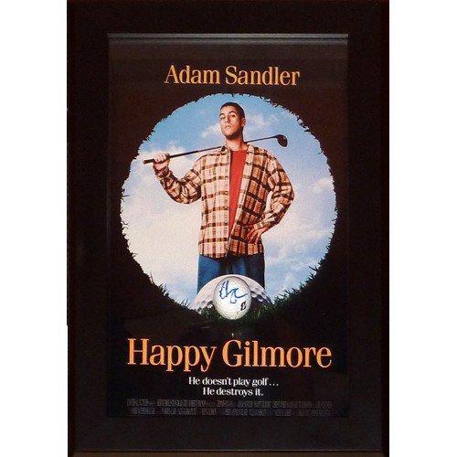 Adam Sandler Autographed Signed Happy Gilmore Movie Poster Deluxe Framed Golf Ball Shadobox JSA
