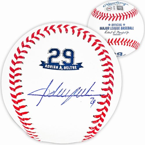 Adrian Beltre Texas Rangers Signed MLB Debut 6-24-98 #29 Retirement Ball  JSA 479