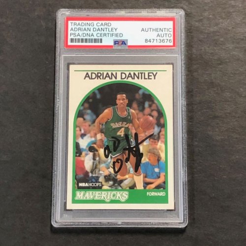 Adrian Dantley Autographed Signed 1989-99 NBA Hoops #125 Card Auto PSA Slabbed Mavericks