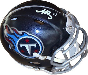 Eddie George signed Tennessee Titans Riddell Navy VSR4 Mini