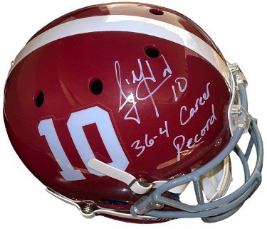 AJ (A.J) McCarron Autographed Signed Alabama Crimson Tide Schutt NCAA Full Size Rep Helmet w/ #10/36-4 Career Record- McCarron Holo