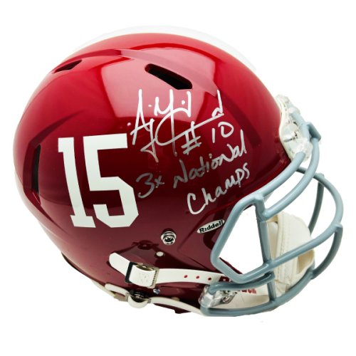 AJ McCarron Autographed Signed Alabama Crimson Tide Proline Full Size Helmet 3X National Champs Inscription - Certified Authentic