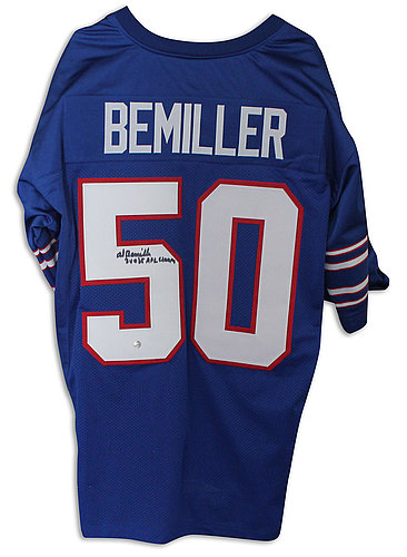 Al Bemiller Buffalo Bills Autographed Signed Blue Jersey Inscribed