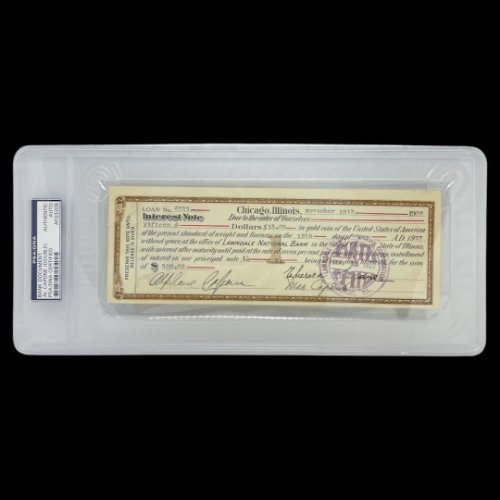 Al Capone Autographed Signed (Double) Slabbed Bank Document PSA/DNA Certified Auto Af03208