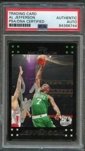 Al Jefferson Autographed Signed 2007-08 Topps Basketball #45 Card Auto PSA Slabbed Celtics