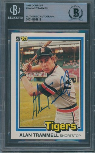 Alan Trammell Autographed Signed 1991 Score Tigers Baseball Card #852  Beckett COA HOF Autograph