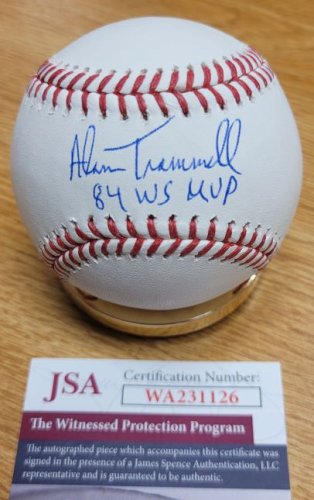 Alan Trammell Autograph Signed Custom Detroit Jersey - JSA - 84 WS MVP - HOF