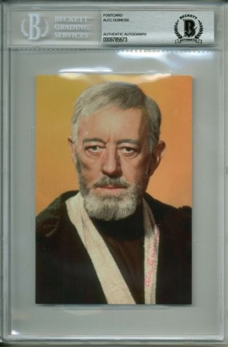 Alec Guinness Autographed Signed Star Wars A New Hope Authentic 4X6 Postcard Beckett Slabbed 