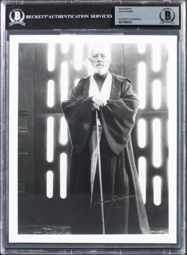 Alec Guinness Autographed Signed Star Wars Authentic 8X10 B&W Photo Autographed Beckett Slabbed 