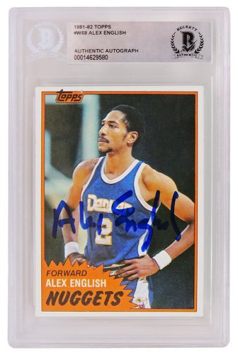 Alex English Autographed Signed Denver Nuggets 1981-82 Topps Basketball Trading Card #W68 - (Beckett Encapsulated)