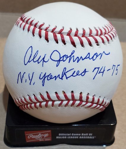 Alex Johnson Autographed Signed Ny Yankees 74-75 Official Major
