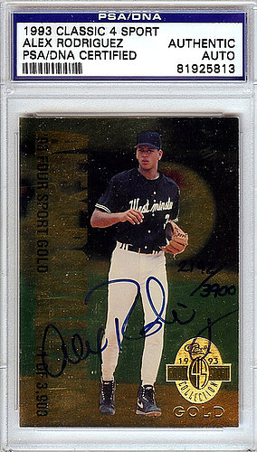 Alex Rodriguez Autographed Signed 1993 Classic 4 Sport ...