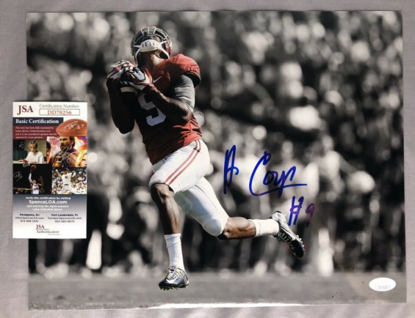 Amari Cooper Autographed Alabama 8x10 B/&W Color Catch PF Photo JSA W Auth Blue