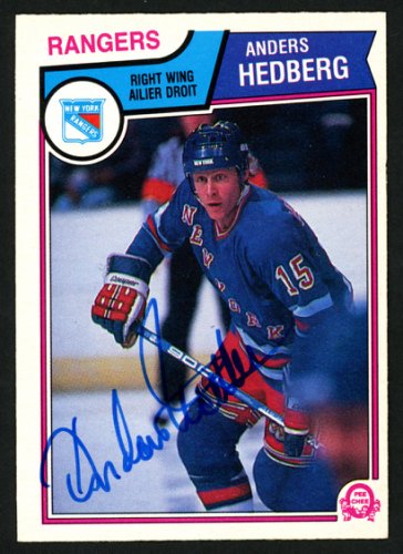 Anders Hedberg Autographed Signed 1983-84 O-Pee-Chee Card #245 New York Rangers #150236